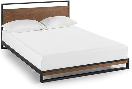 Suzanne 37 Inch Bamboo and Metal Platform Bed Frame=