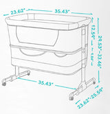 nordmiex Bedside Sleeper Bedside Crib, Baby Bassinet 3 in 1 Travel Baby Crib Baby Bed with Breathable Net,Adjustable Portable Bed for Infant/Baby(Deep Grey)
