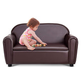 Couch, 2 in 1 Double Seat Children's Sofa w/Under Seat Storage, PU Leather Surface,