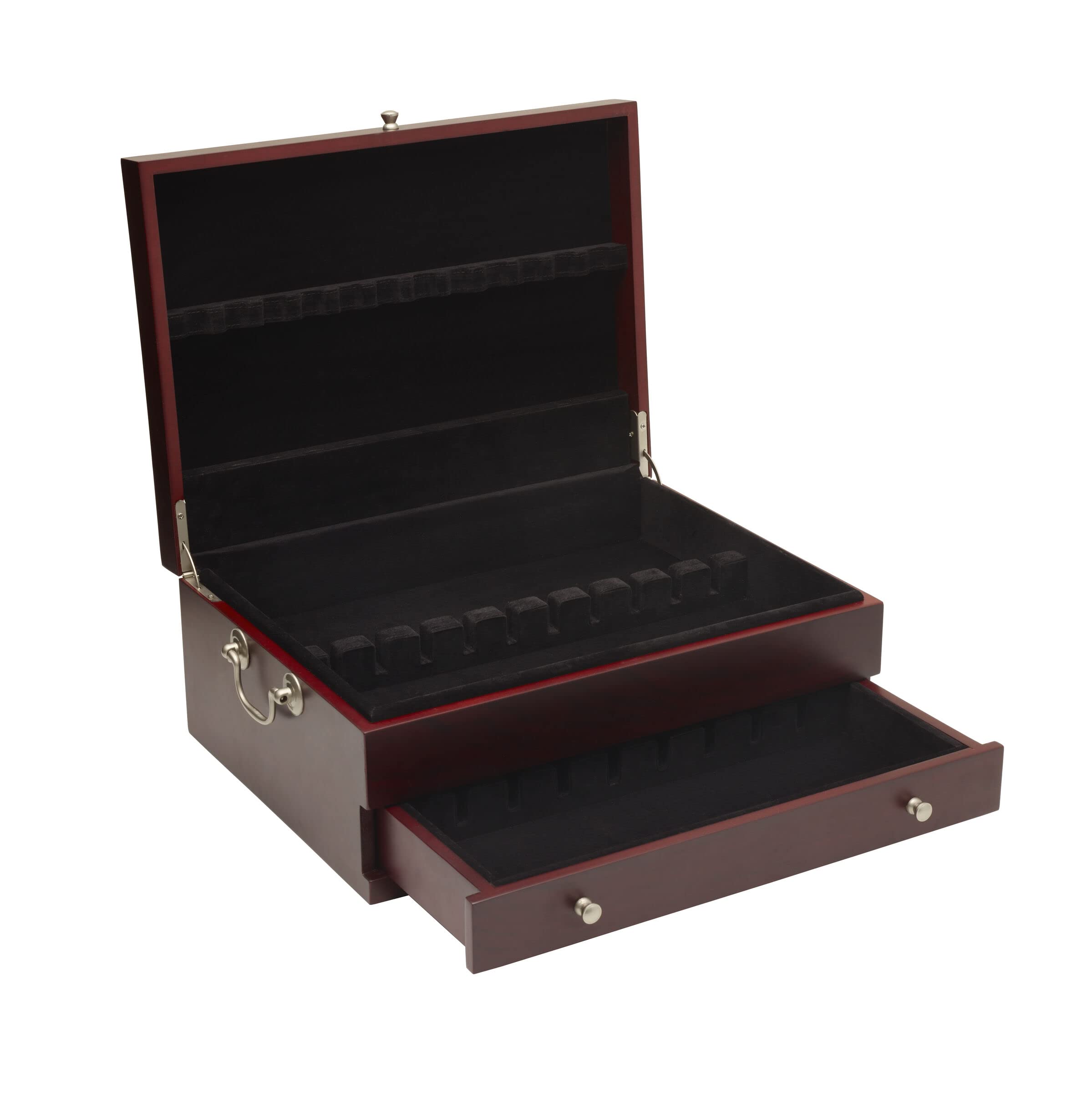Felt Lined Flatware Storage Chest with Drawer
