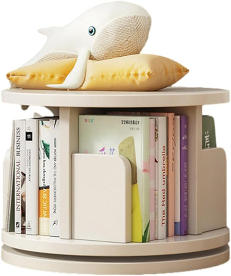 5 Tier Rotating Bookshelf, 360 Display Corner Bookshelf for Small Space