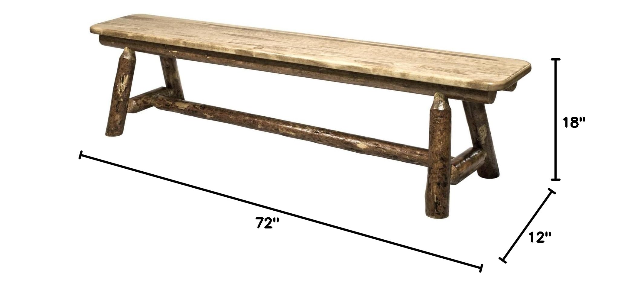 Log Furniture - 6' Plank Bench
