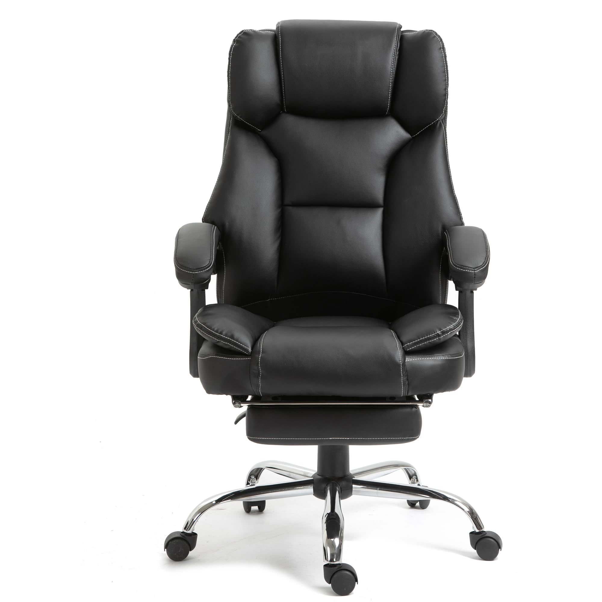 Adjustable Executive Chair, Ergonomic Massage Reclining Office Chair, PU Leather, Black