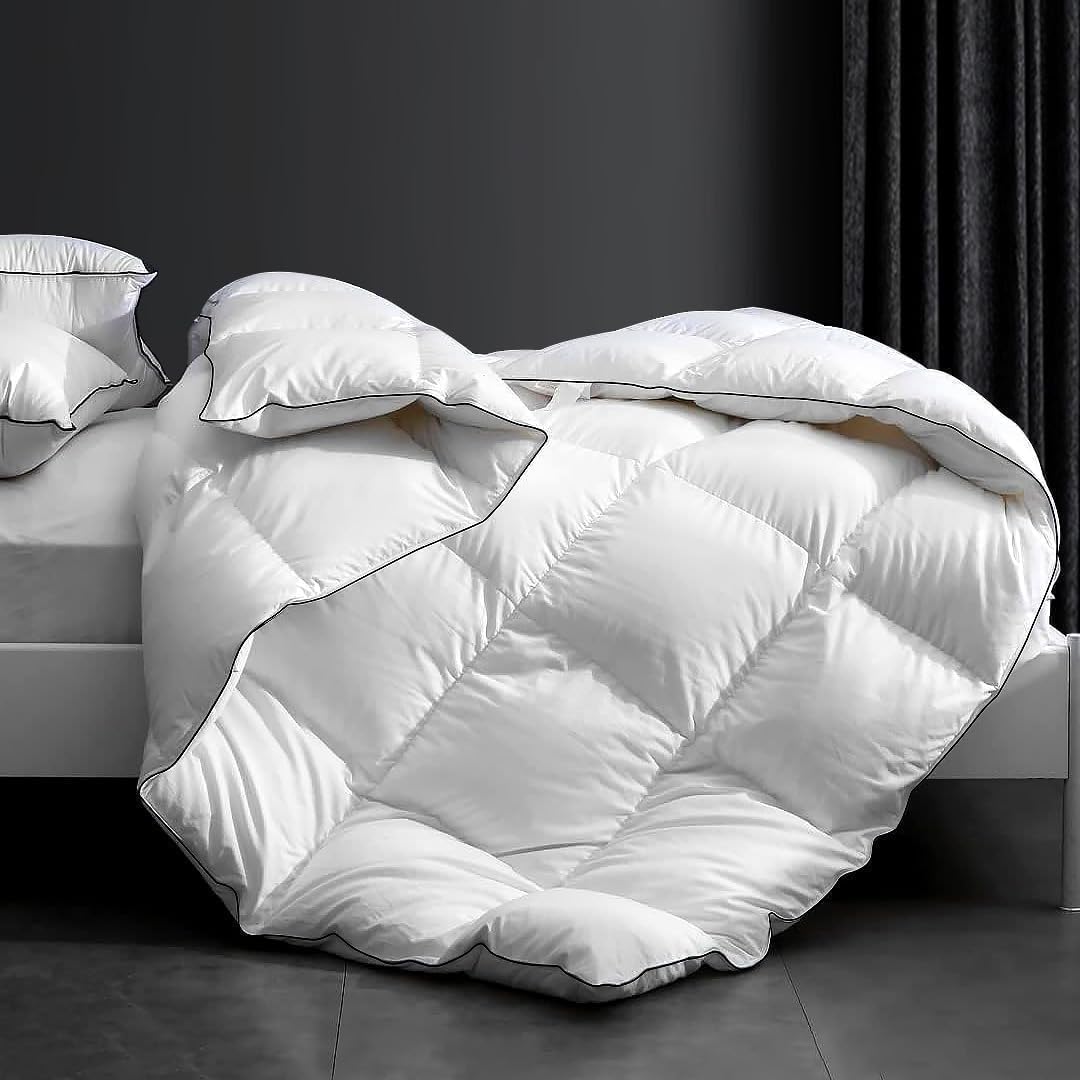 Goose Down Comforter, Medium Warmth All Season Duvet Insert, Ultra-Soft 750 Fill-Power Hotel Collection