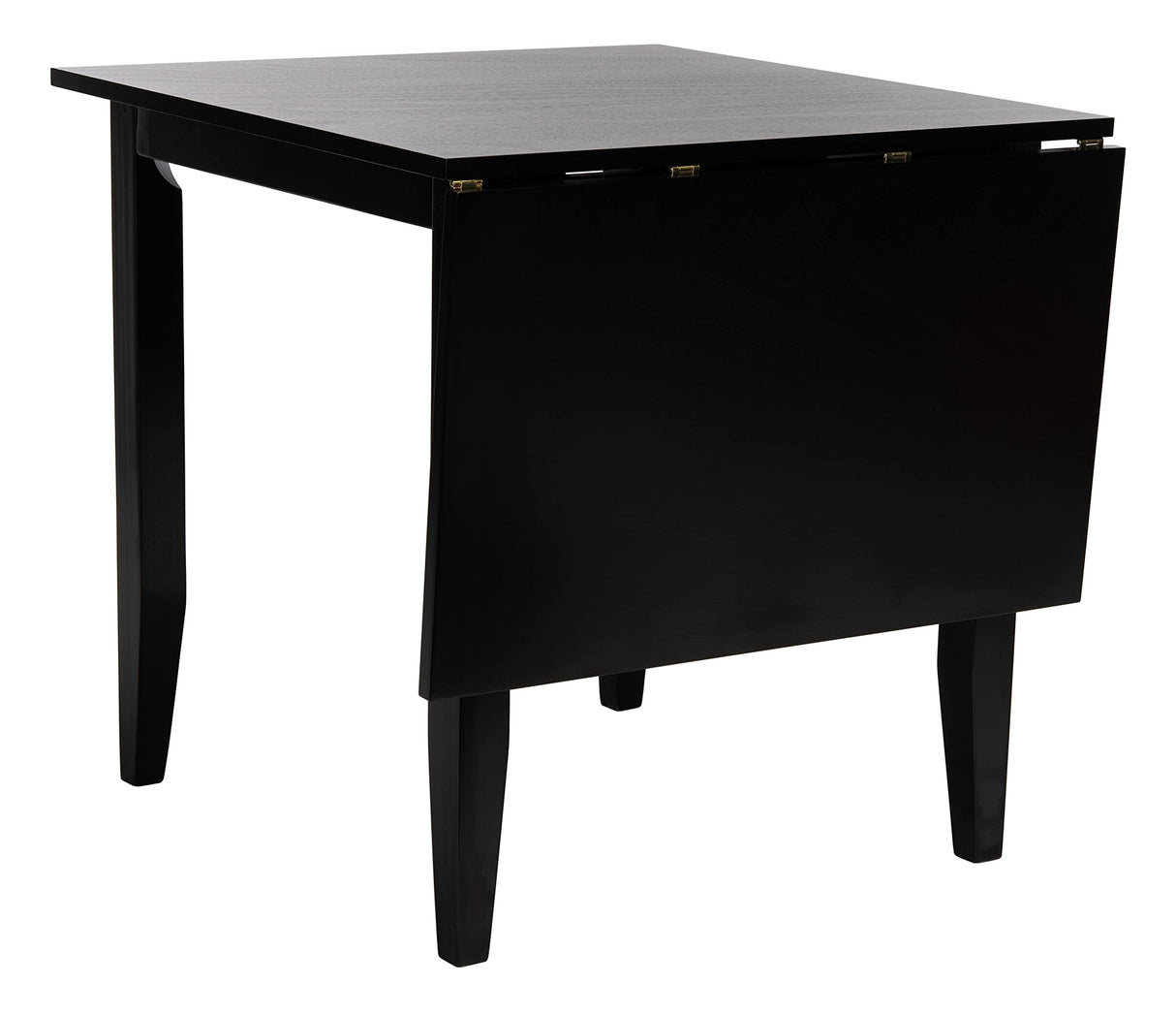 Home Collection Miliano Matte Black Drop End Leaf Dining Room Table DTB1404A