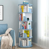 5 Tier Round Rotating Bookshelf, 360° Revolving Bookcase, Floor Rack Simple Bookcase