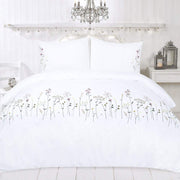 White Flower Duvet Cover Set Queen Floral Cotton Pink Flowered Spring Elegant