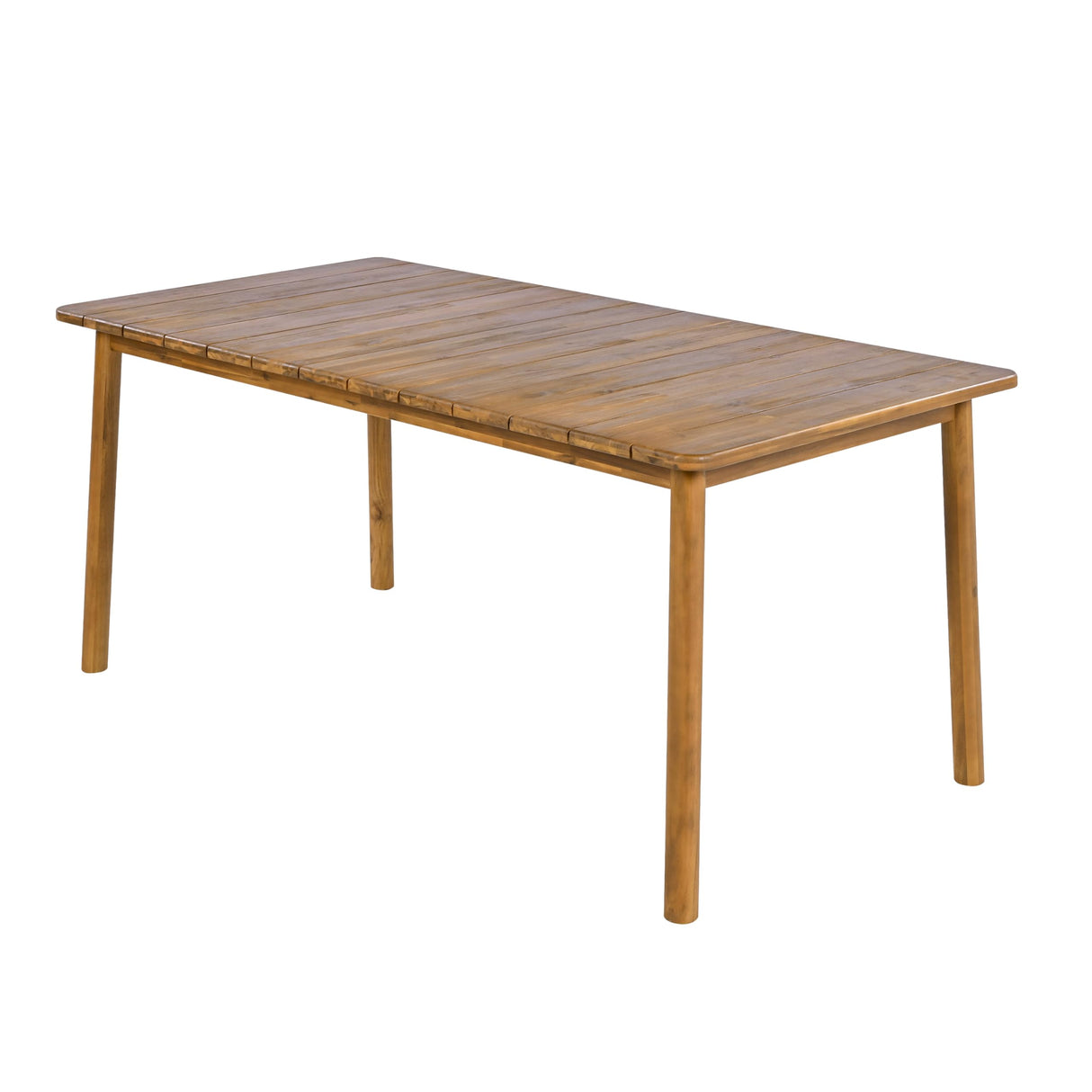 Kegy 67" Patio Acacia Wood Dining Table with Slatted Tabletop
