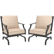 2-Piece Outdoor Chair Set,Patio Chair Set with Peacock Thick Cushions for Backyard