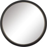 Wooden Room Wall Mirror Entryway Mirror, Wall Mounted Mirror 32" x 2" x 32", Black
