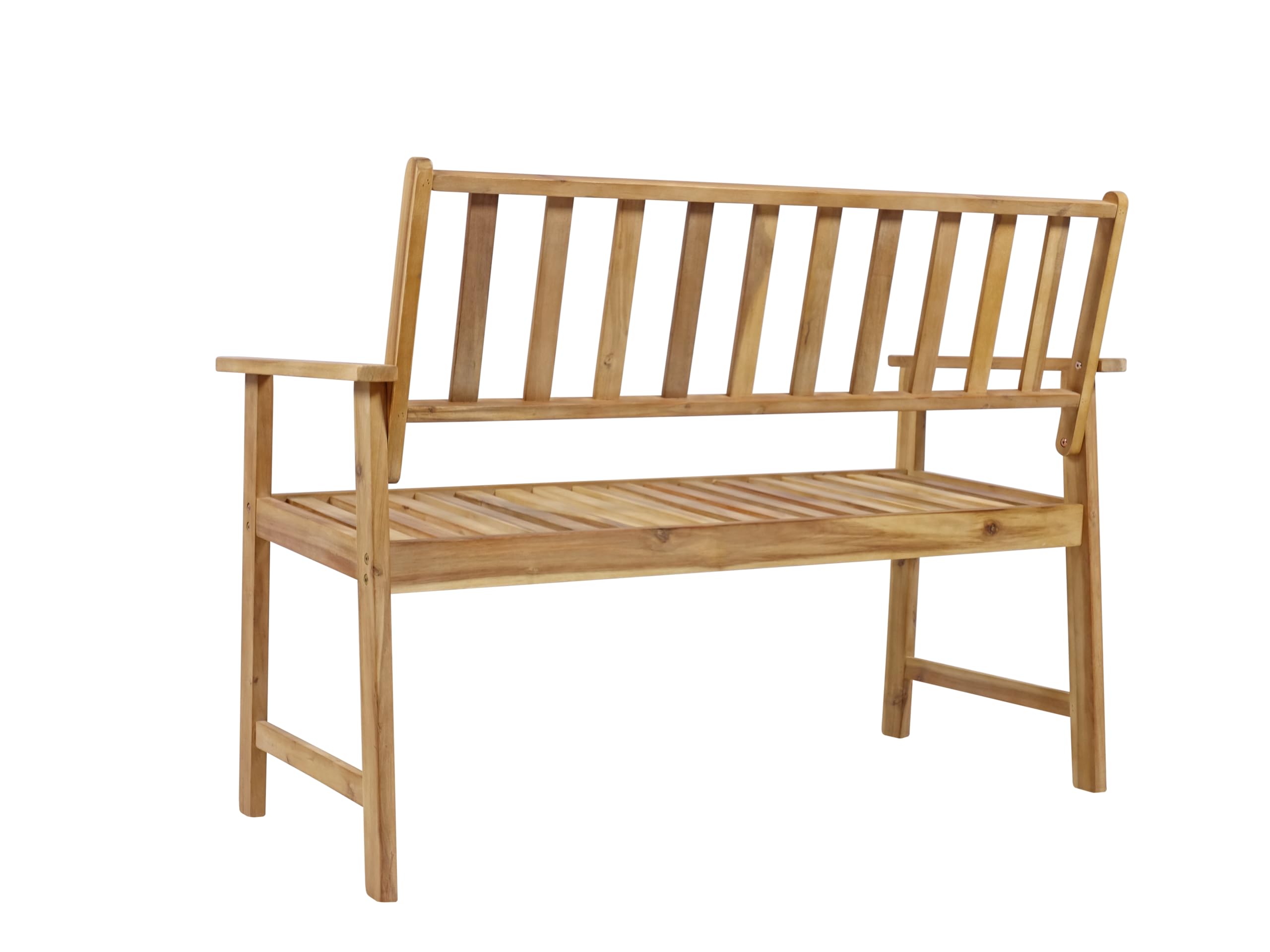 2-Seater Garden Bench, 330 lbs Capacity, in Teak Finish