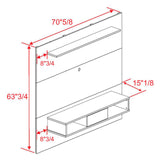 2-shelf 70-inch TV Board,Engineered Wood, Distressed Brown