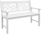 43.25" Outdoor Garden Bench, Wooden Bench, Poplar Slatted Frame Furniture for Patio