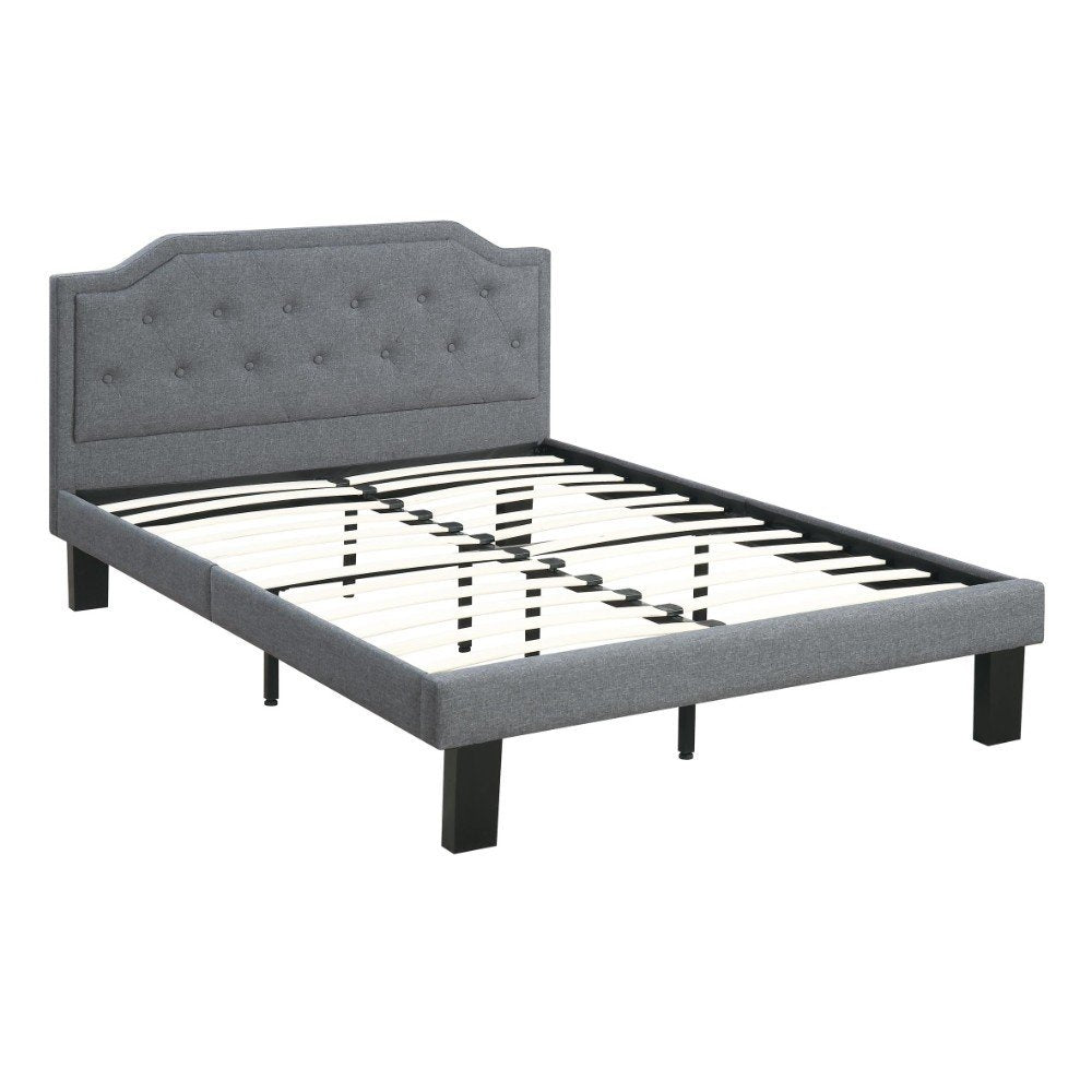Glorious Upholstered Wooden Bed With Button Tufted Headboard