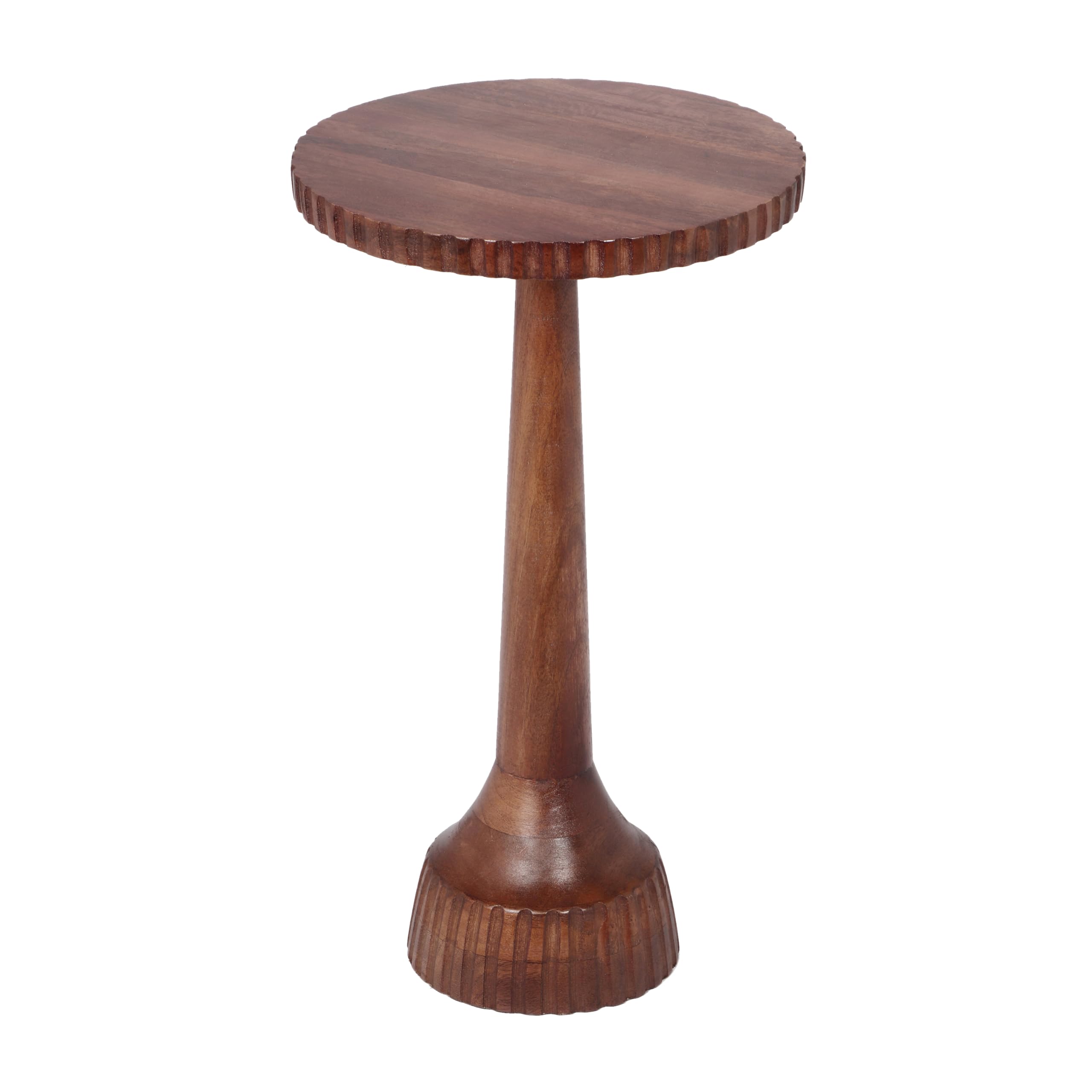 Hiltona Wood End Table, Small Drink Table, Indoor Round Side Table