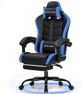 Ergonomic Gaming Chair with Footrest and Lumbar Support