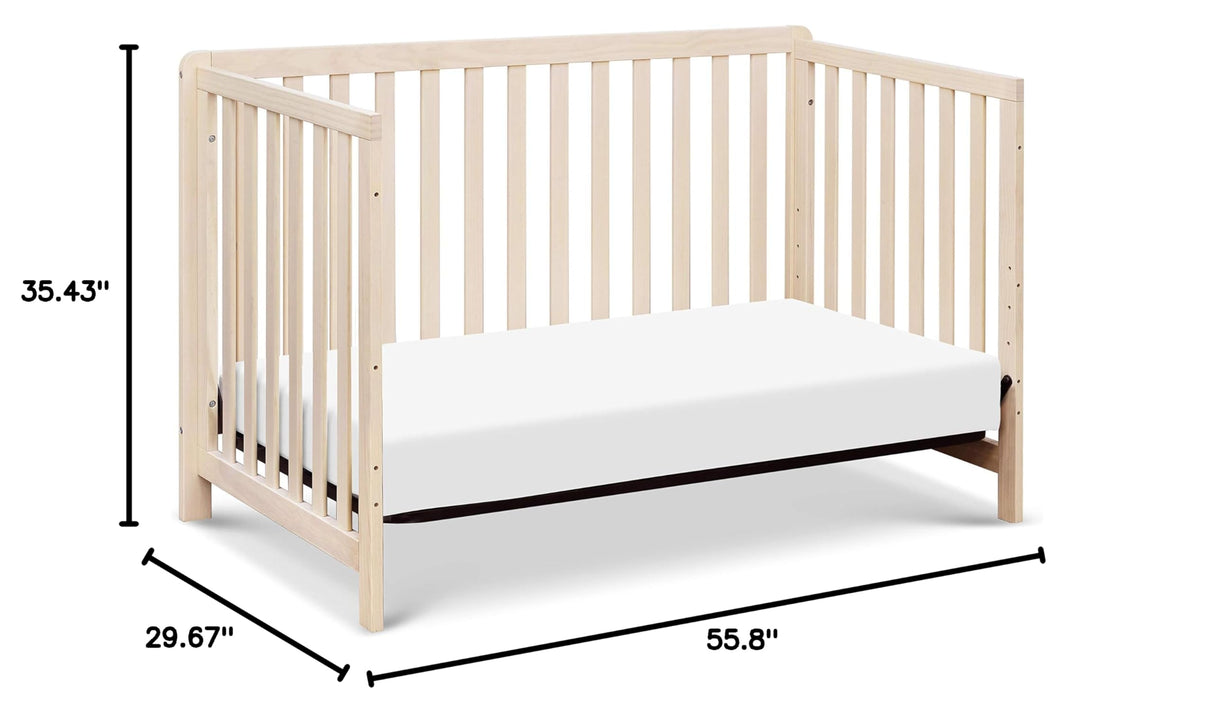 4-in-1 Low-Profile Convertible Crib in Washed Natural, Greenguard Gold