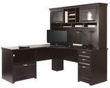 Magellan Performance Collection L Desk, 30"H x 70 9/10"W x 23 1/5"D, Espresso