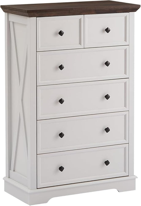 7 Drawer Dresser, Farmhouse Dresser Chest of Drawer for Bedroom