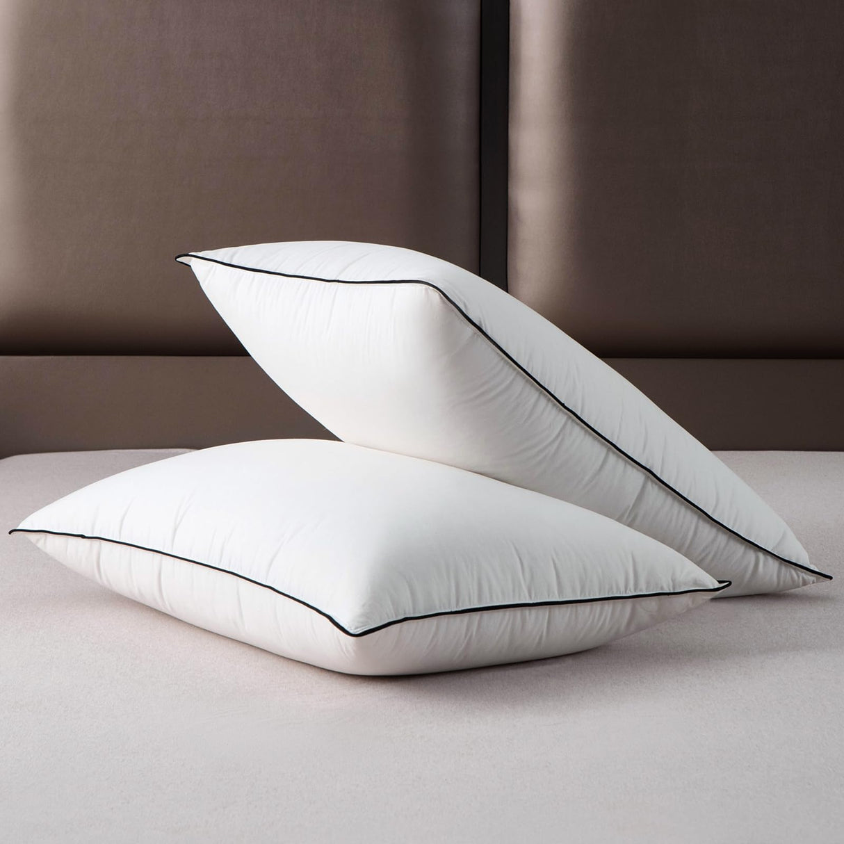 Luxury White Goose Down Pillows King Size - 750 Fill Power - 500 Thread