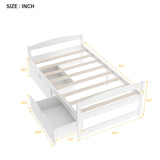 Twin Bed with Storage, Twin Size Daybed with 2 Drawers, Wood Storage Bed Frame,