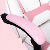 Pink Kawaii Gaming Chair with Lumbar Support