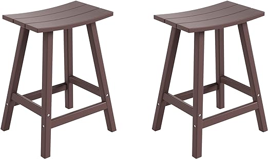 Malibu 29 Inch Outdoor Bar Stools, All Weather Resistant Poly Lumber Adirondack Bar