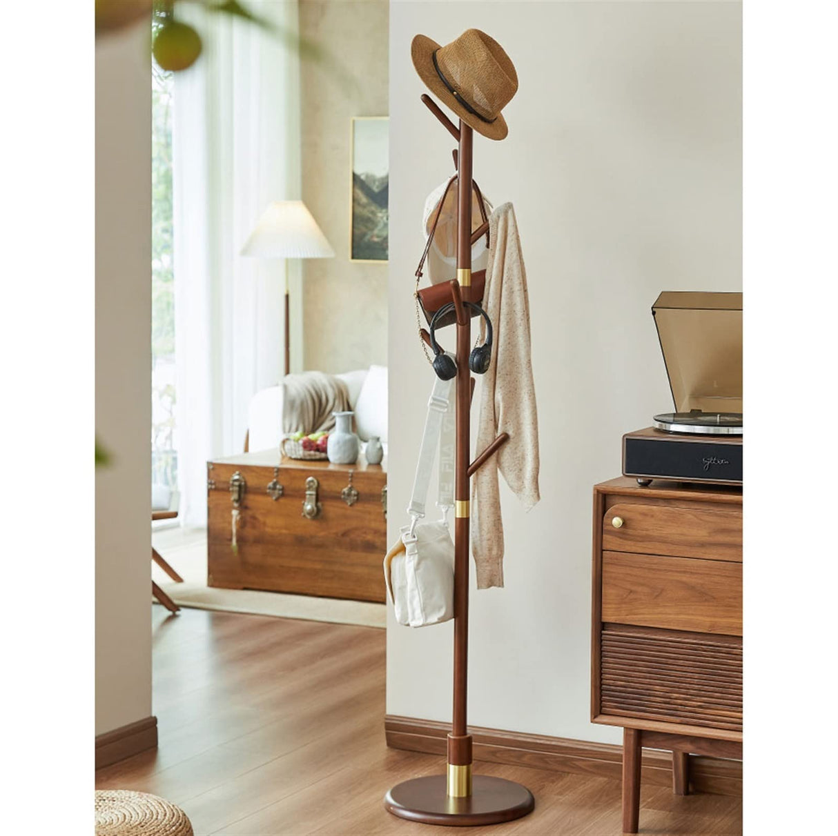 Coat Rack Coat Rack Household Floor Mounted Heavy Duty Coat Hanger Living Room Bedroom Office