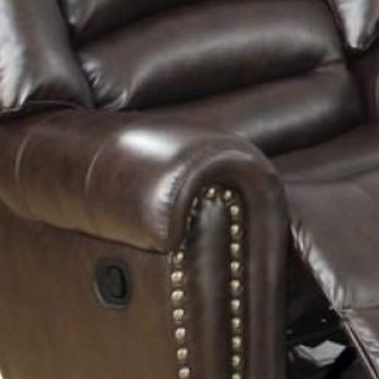 171450 37 x 41 x 39 in. Bonded Leather & Plywood Recliner & Glider Brown