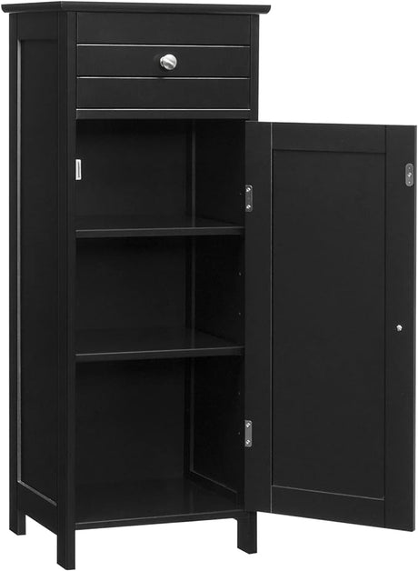 Floor Storage Cabinet, Bathroom Freestanding Side Storage Organizer, Single Door