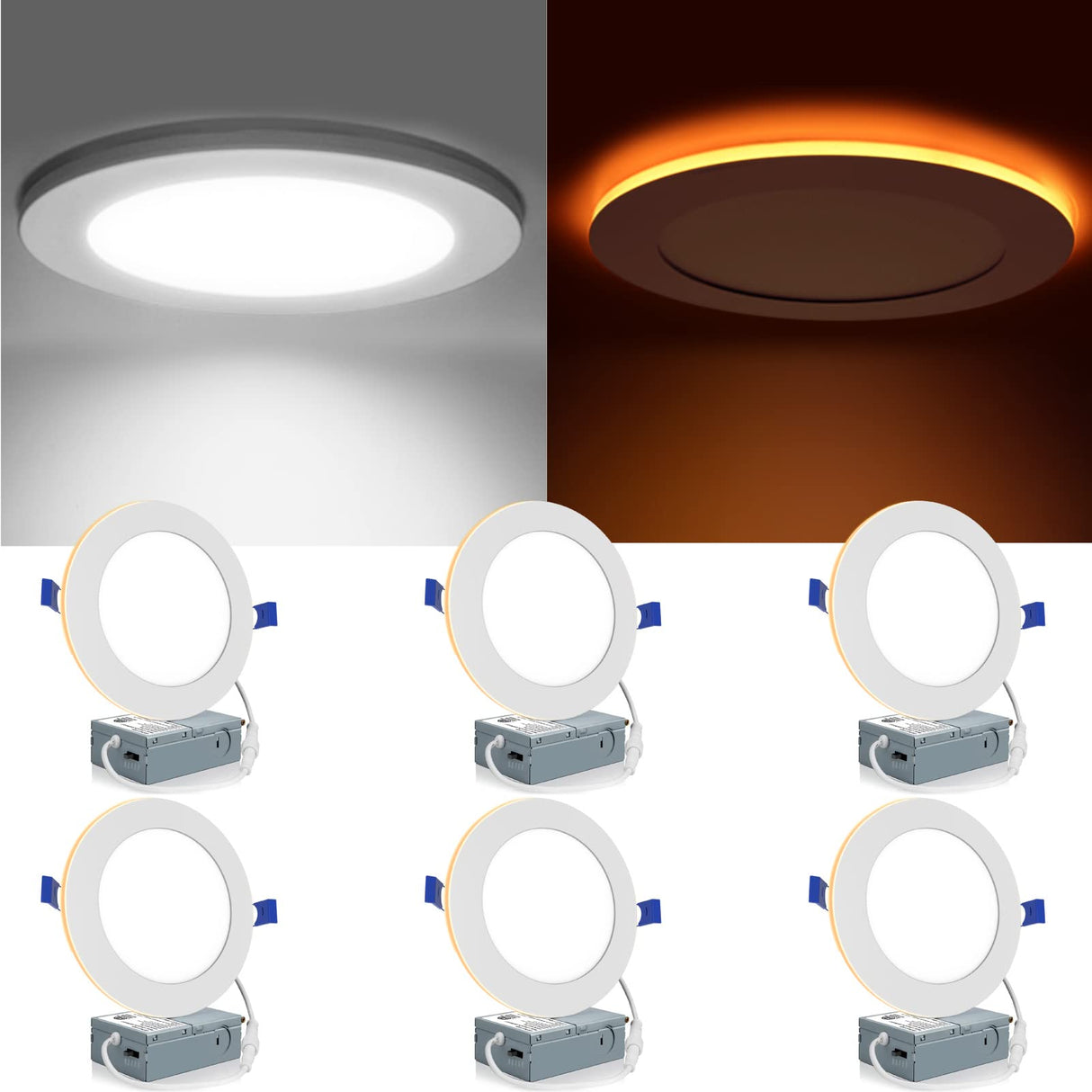 6 Pack 6 Inch 5CCT LED Recessed Lighting