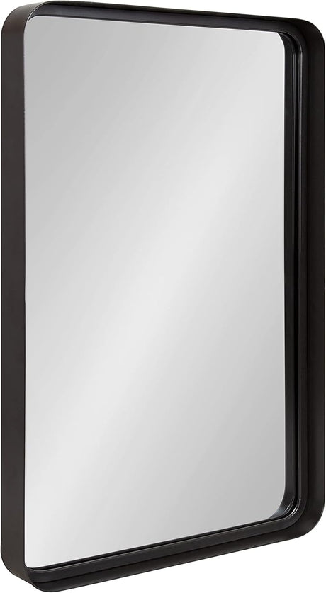 Armenta Modern Soft Rectangle Metal Framed Mirror, 20 x 42, Gol