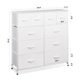 White Dresser for Bedroom with 10 Drawers, Tall Chest of Drawers for Bedroom, Storage