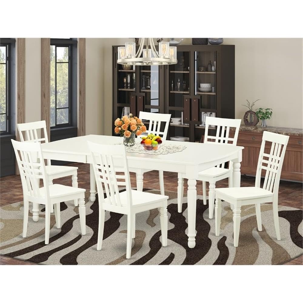 Dining Set for Kitchen and Dining Room for 6 People, Extendable Square Table with Wood