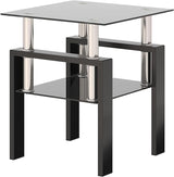 Modern Tempered Glass Coffee Table Set - 1/2/3 Piece Living Room Table Set - Sleek Design