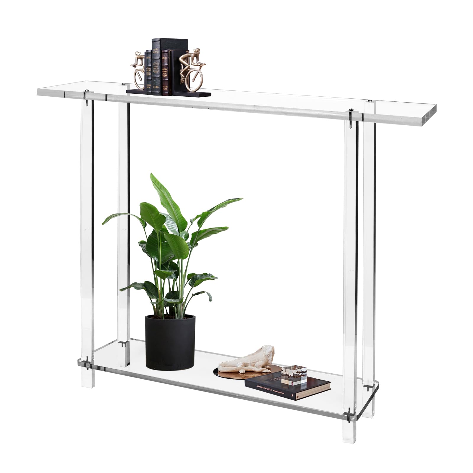 Acrylic Console Table 39.4" W x 31.5" H - Clear Narrow Entryway Table