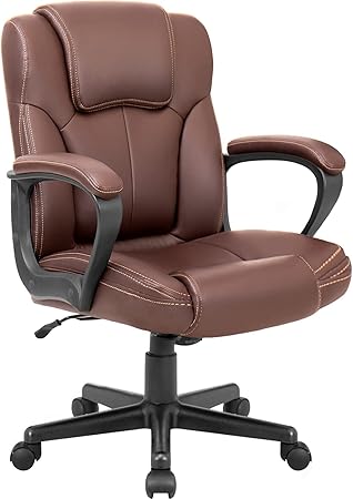 Executive Office Chair Swivel Task Seat with Ergonomic Mid-Back, Waist Support