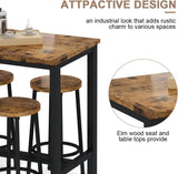 Bar Table Set,Industrial Bar Table and Chairs Set,5 Pcs Dining Table Set Counter