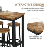 Bar Table Set,Industrial Bar Table and Chairs Set,5 Pcs Dining Table Set Counter