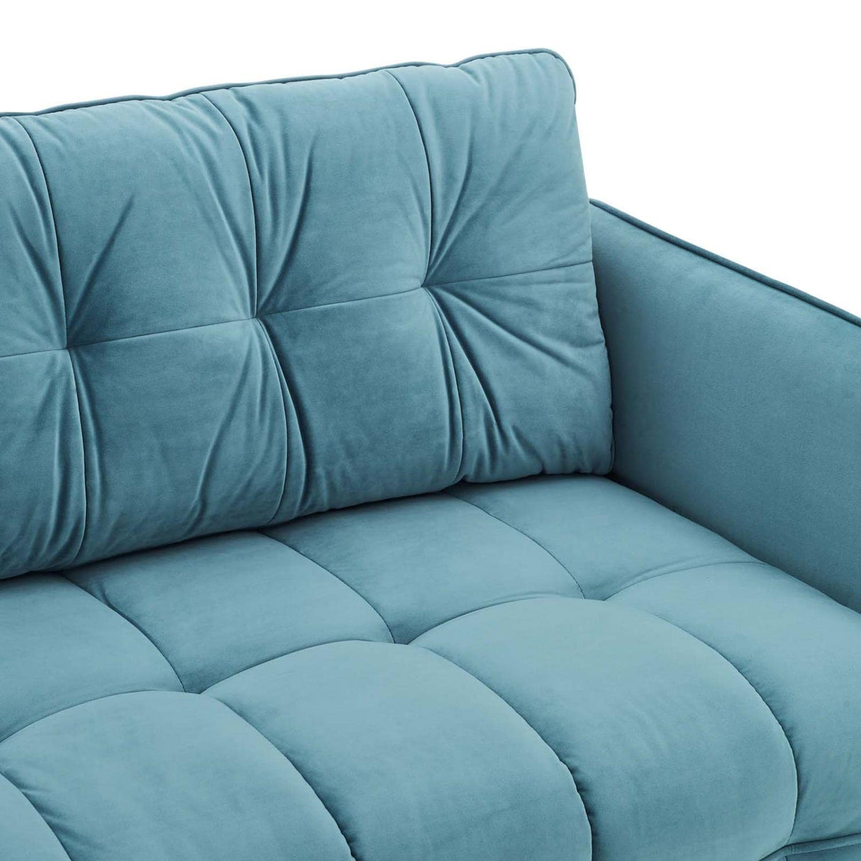 Cameron Tufted Performance Velvet Sofa in Sea Blue