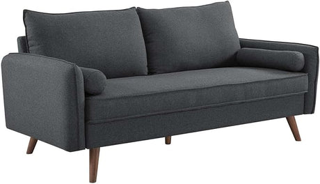 Revive Contemporary Modern Fabric Upholstered Loveseat In Teal