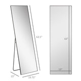 HOMCOM Full Length Glass Mirror, Freestanding or Wall Mounted Dress Mirror for Bedroom, Living Room, Bathroom, 19.75" x 63.5", Black