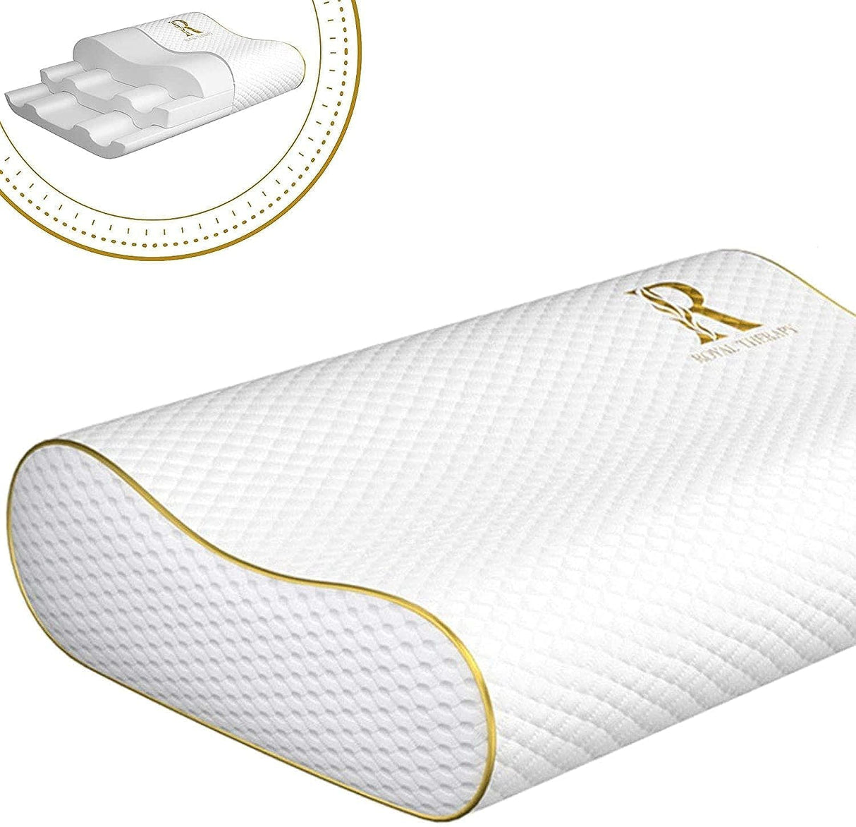 Memory Foam Pillow, Queen Neck Pain Relief, Contour Cervical Pillow