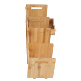 Bamboo Bookshelf, Adjustable Desktop Organizer Lightweight Stable for Home for