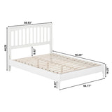 Simplicity Full Solid Wood Low Profile Platform Bed in White