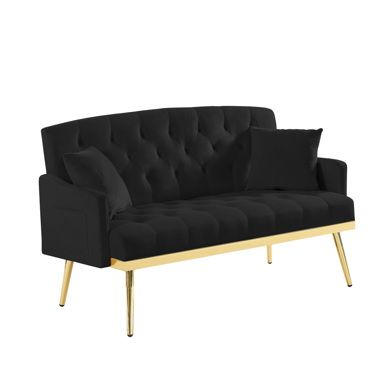 Small Loveseat Sofa, 55.5-inch Modern Sofa Couch with with 2 Side Pockets