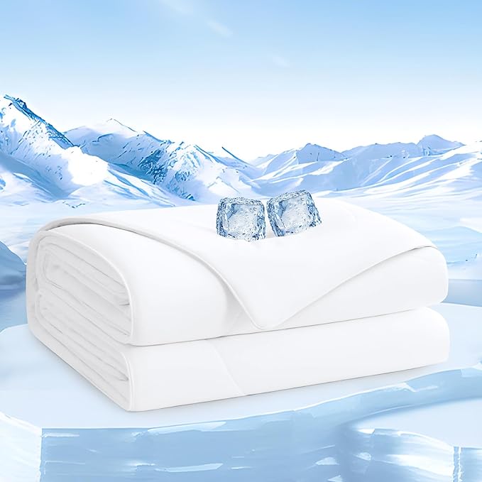 Quick Cooling Comforter Queen/Full Size, Summer Double-Sided Ice Blankets for Hot Sleepers,