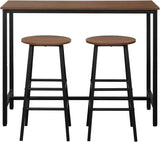 3-Piece Pub Table Set, Bar Table with 2PCS Backless Bar Stools