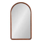 Kate and Laurel Talma Tall Arched Wall Mirror, 20 x 36, Dark Walnut, Transitional Arch Mirror with Solid Poplar Wood Frame and Rounded Frame Profile