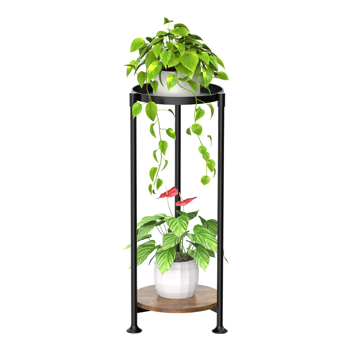 2 Tier Plant Stands Indoor Clearance, 30 Inch Tall Metal Corner Plant Stand,